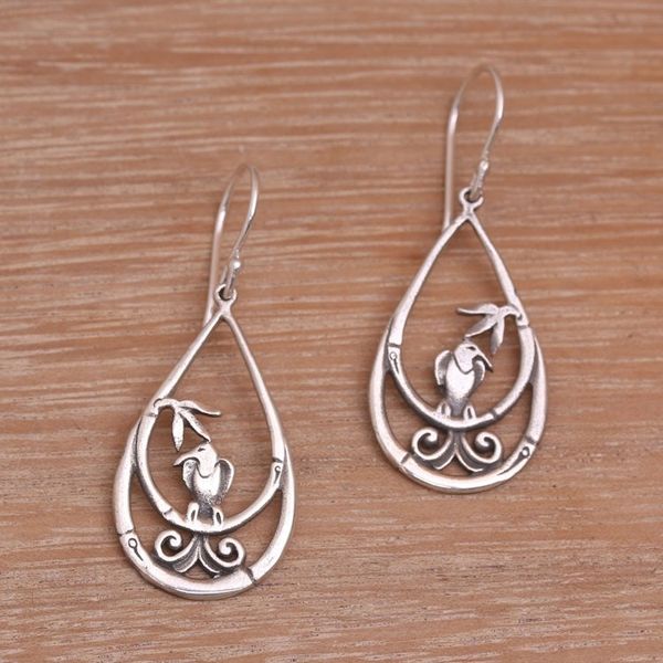 Alternate image for Sterling Silver Sparrow Sanctuary Teardrop Dangle Earrings Sparrow Sanctuary