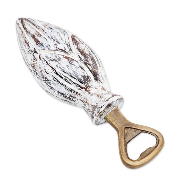 Alternate image for Handcrafted Wood Lotus Bottle Opener in Black and White Young Lotus