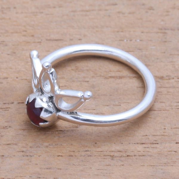 Alternate image for Crown Motif Garnet Cocktail Ring from Bali Lotus Crown