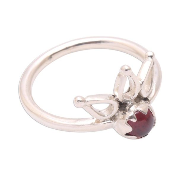 Alternate image for Crown Motif Garnet Cocktail Ring from Bali Lotus Crown