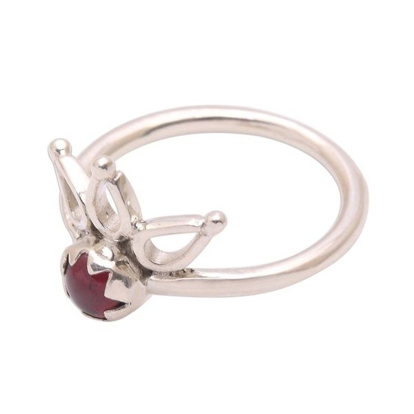 Alternate image for Crown Motif Garnet Cocktail Ring from Bali Lotus Crown