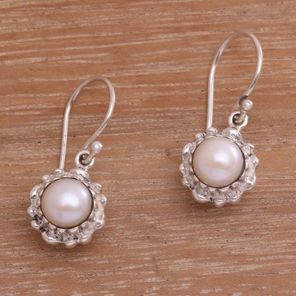 Alternate image for Lotus Flower Cultured Pearl Pendant Necklace from Bali Little Lotus