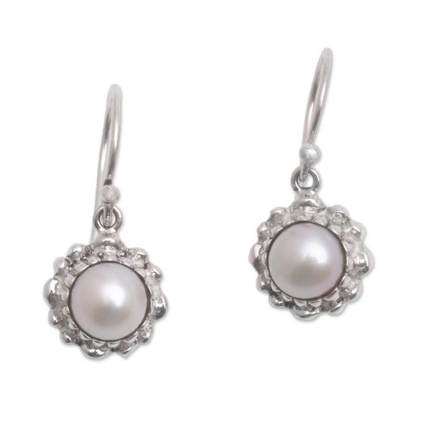 Alternate image for Lotus Flower Cultured Pearl Pendant Necklace from Bali Little Lotus