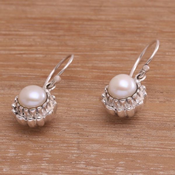 Alternate image for Lotus Flower Cultured Pearl Pendant Necklace from Bali Little Lotus