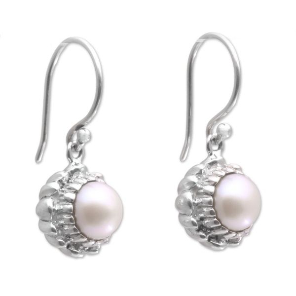Alternate image for Lotus Flower Cultured Pearl Pendant Necklace from Bali Little Lotus