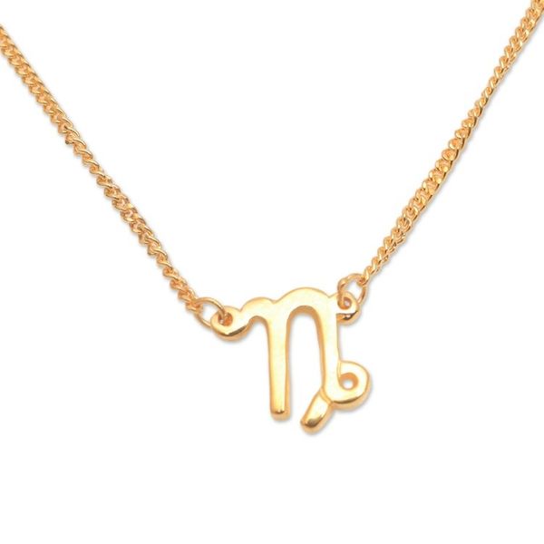 Alternate image for 18k Gold Plated Sterling Silver Capricorn Pendant Necklace Golden Capricorn