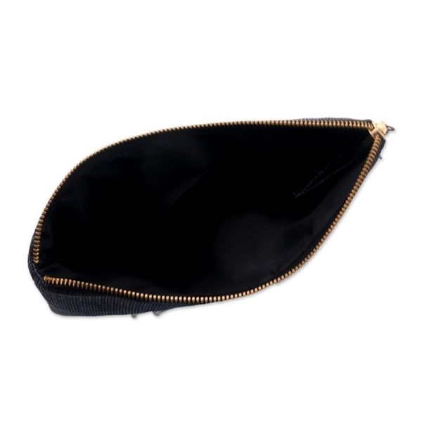 Alternate image for Floral Embellished Jute Coin Purse in Midnight from Java Gods Grace in Midnight