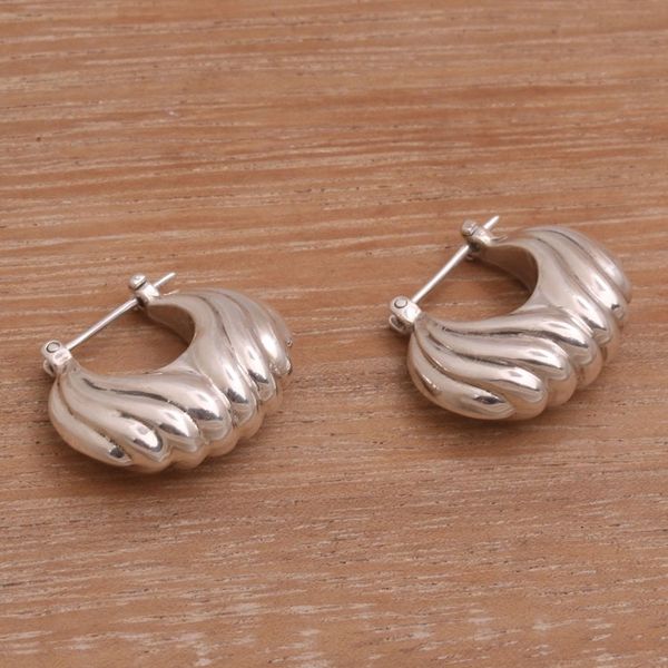 Alternate image for Sterling Silver Daylight Seashells Hoop Earrings Daylight Shells