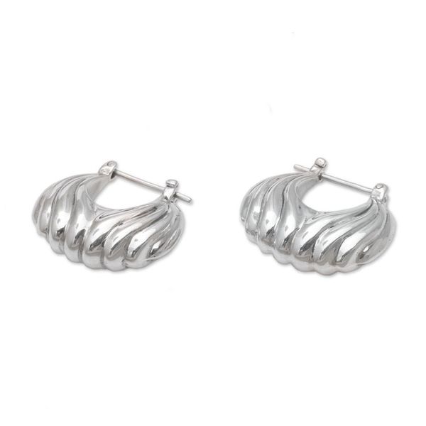 Alternate image for Sterling Silver Daylight Seashells Hoop Earrings Daylight Shells