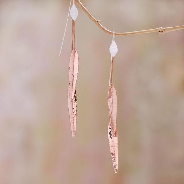 Alternate image for Handcrafted Sterling Silver and Copper Dangle Earrings Summer Points