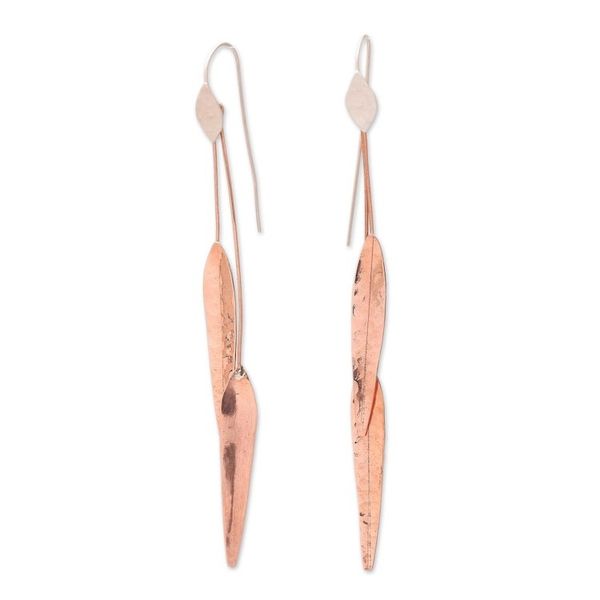 Alternate image for Handcrafted Sterling Silver and Copper Dangle Earrings Summer Points