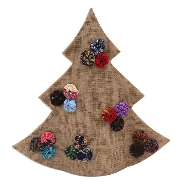 Alternate image for Handmade Brown Batik Christmas Tree Decorative Sculpture Christmas in Batik in Brown