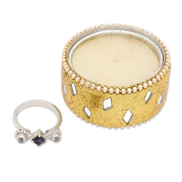 Alternate image for Sterling Silver Blue Topaz and Iolite Faceted Cocktail Ring Cool Trio