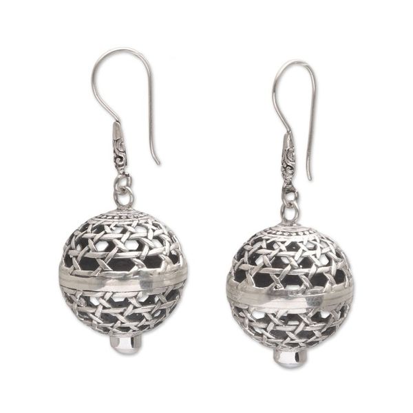 Alternate image for Round Cultured Pearl Dangle Earrings from Bali Kintamani Lanterns