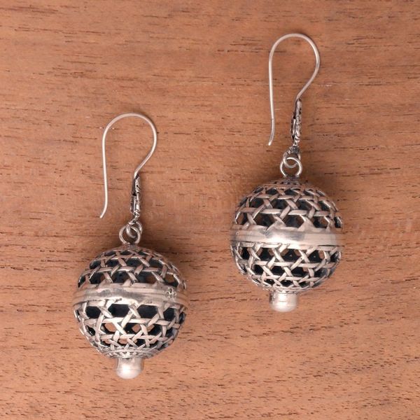 Alternate image for Round Cultured Pearl Dangle Earrings from Bali Kintamani Lanterns
