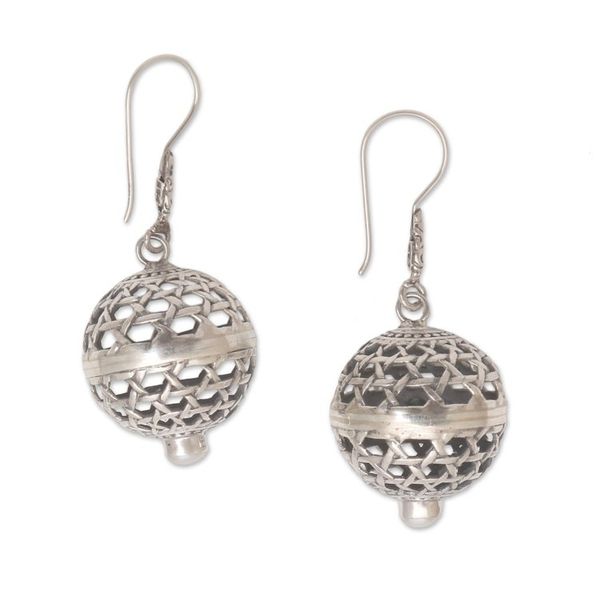 Alternate image for Round Cultured Pearl Dangle Earrings from Bali Kintamani Lanterns