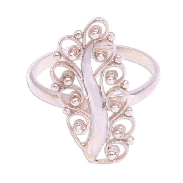 Alternate image for Sterling Silver Leaf Cocktail Ring from Bali Royal Leaf