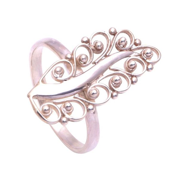 Alternate image for Sterling Silver Leaf Cocktail Ring from Bali Royal Leaf