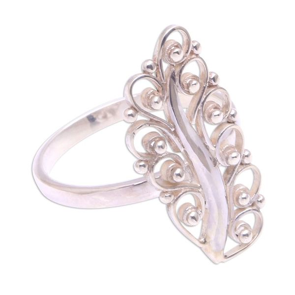 Alternate image for Sterling Silver Leaf Cocktail Ring from Bali Royal Leaf