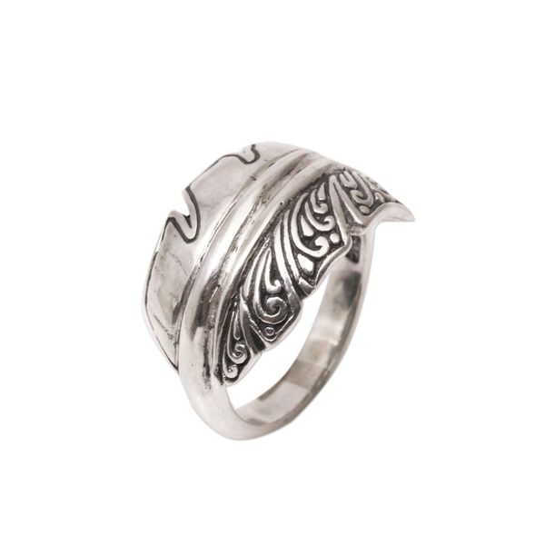Alternate image for Sterling Silver Feather Band Ring from Bali Feather Delight
