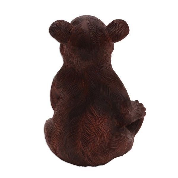 Alternate image for Hand-Carved Suar Wood Bear Sculpture from Bali Fuzzy Bear