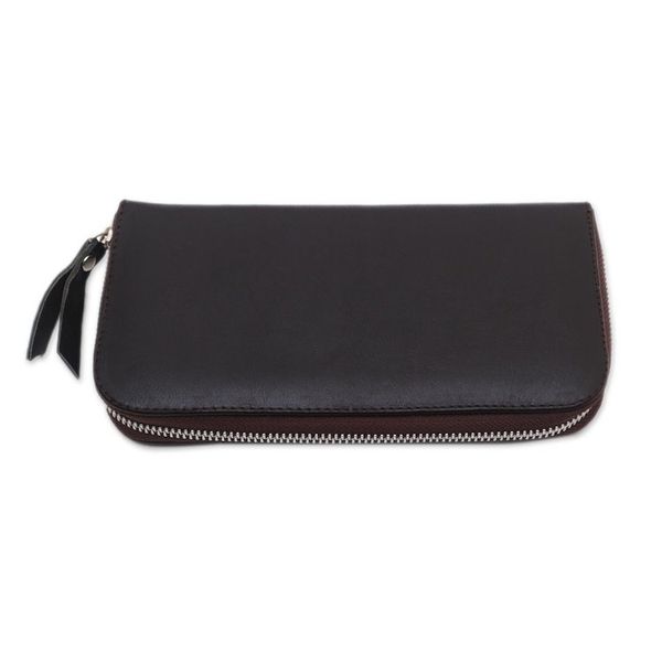 Alternate image for Solid Leather Clutch in Espresso Crafted in Bali Polosan Espresso