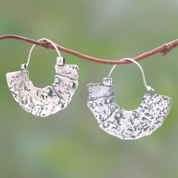 Alternate image for Modern Sterling Silver Hoop Earrings from Bali Modern Bali