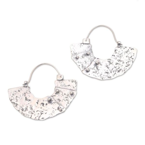 Alternate image for Modern Sterling Silver Hoop Earrings from Bali Modern Bali