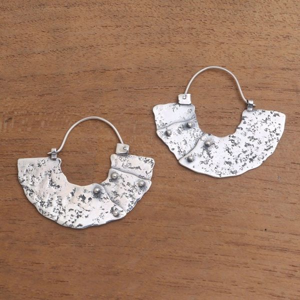 Alternate image for Modern Sterling Silver Hoop Earrings from Bali Modern Bali
