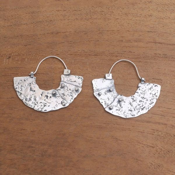 Alternate image for Modern Sterling Silver Hoop Earrings from Bali Modern Bali