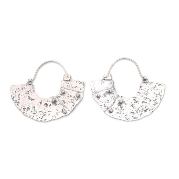 Alternate image for Modern Sterling Silver Hoop Earrings from Bali Modern Bali
