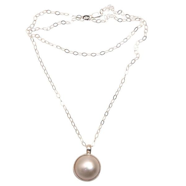 Alternate image for White Cultured Pearl Pendant Necklace from Bali Glowing with Love