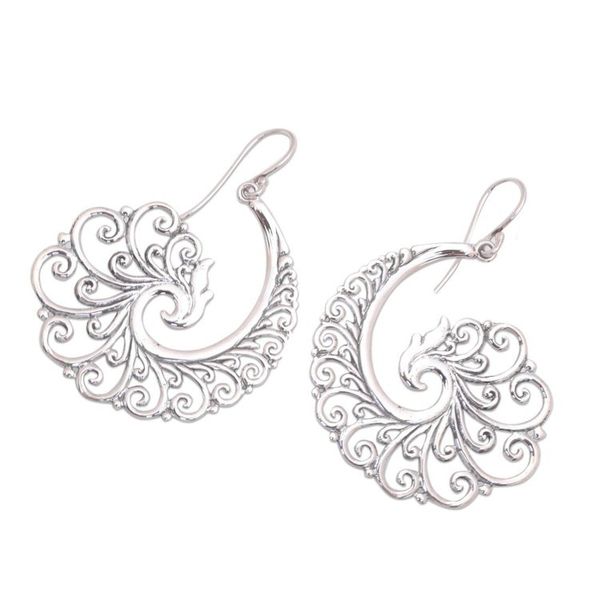 Alternate image for Spiral Motif Sterling Silver Dangle Earrings from Bali Infinite Curls