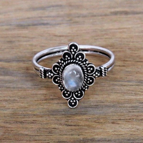 Alternate image for Handcrafted Moonstone Cocktail Ring from Bali Daydream Temple