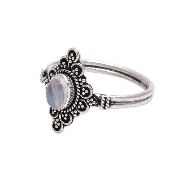 Alternate image for Handcrafted Moonstone Cocktail Ring from Bali Daydream Temple