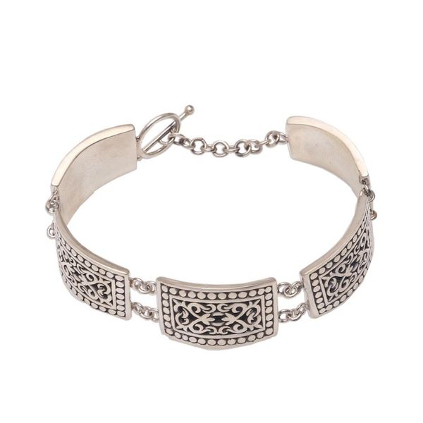 Alternate image for Sterling Silver Link Bracelet Crafted in Java Balinese Wall