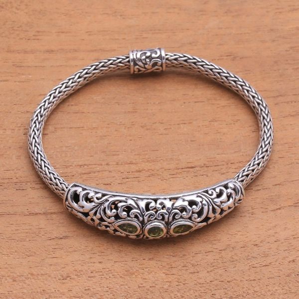 Alternate image for Faceted Peridot Pendant Bracelet from Bali Warrior Queen