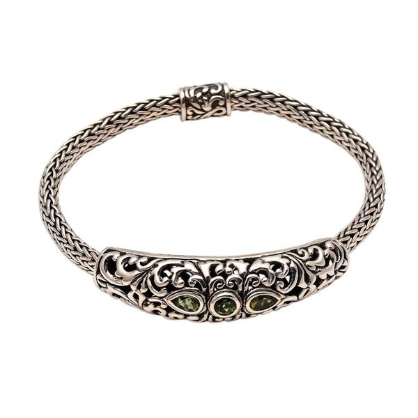 Alternate image for Faceted Peridot Pendant Bracelet from Bali Warrior Queen