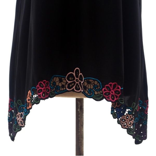 Alternate image for Floral Embroidered Rayon Blouse in Black from Bali Flower Colors in Black
