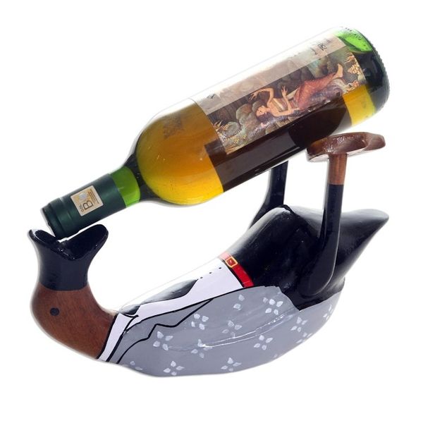 Alternate image for Charming and Dapper Duck Wood Bottle Holder Gentlemans Choice