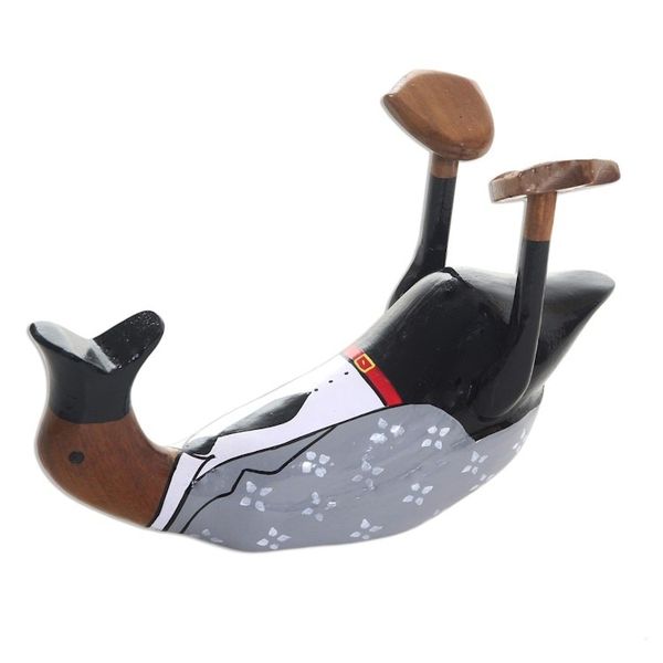 Alternate image for Charming and Dapper Duck Wood Bottle Holder Gentlemans Choice