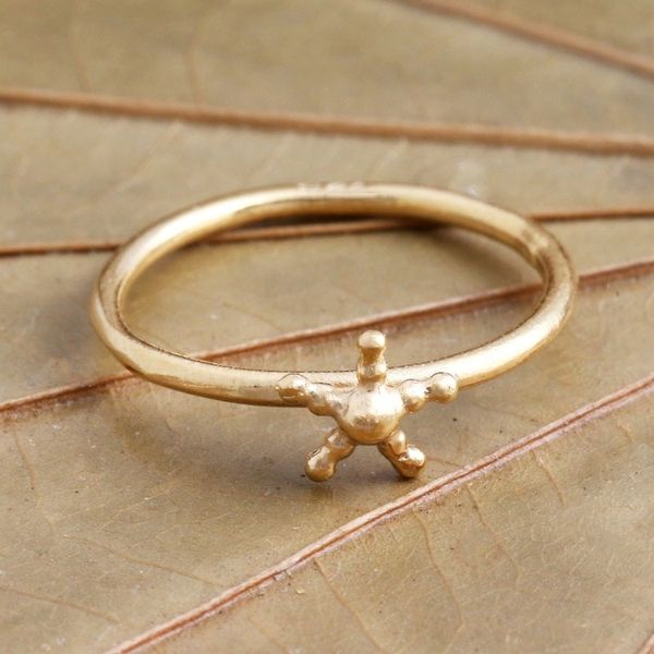 Alternate image for Beaded Gold Plated Star Ring from Bali Shiny Star