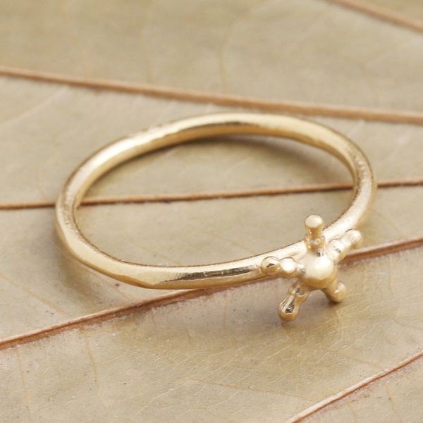 Alternate image for Beaded Gold Plated Star Ring from Bali Shiny Star