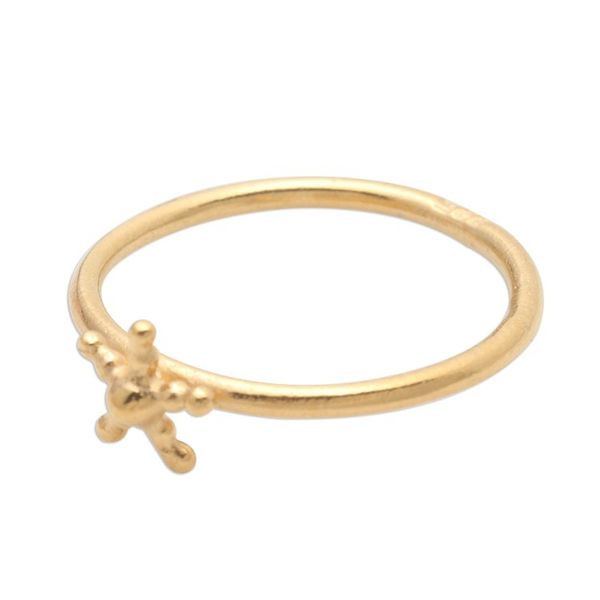 Alternate image for Beaded Gold Plated Star Ring from Bali Shiny Star
