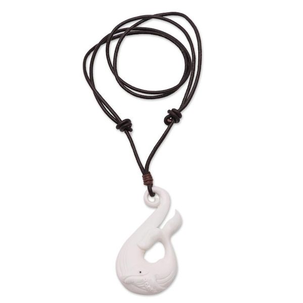 Alternate image for Whale Pendant Necklace Crafted in Bali Gray Whale