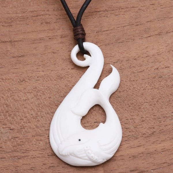 Alternate image for Whale Pendant Necklace Crafted in Bali Gray Whale
