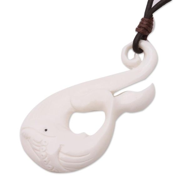 Alternate image for Whale Pendant Necklace Crafted in Bali Gray Whale