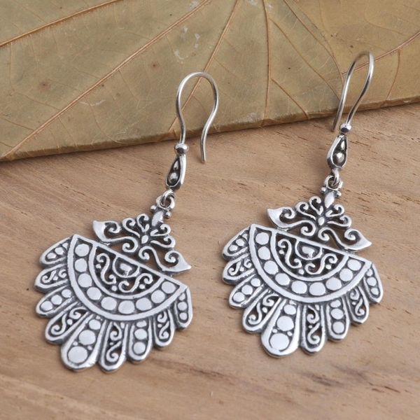 Alternate image for Ornate Sterling Silver Dangle Earrings Pretty Jamang