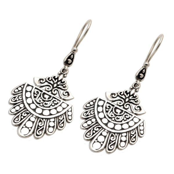 Alternate image for Ornate Sterling Silver Dangle Earrings Pretty Jamang