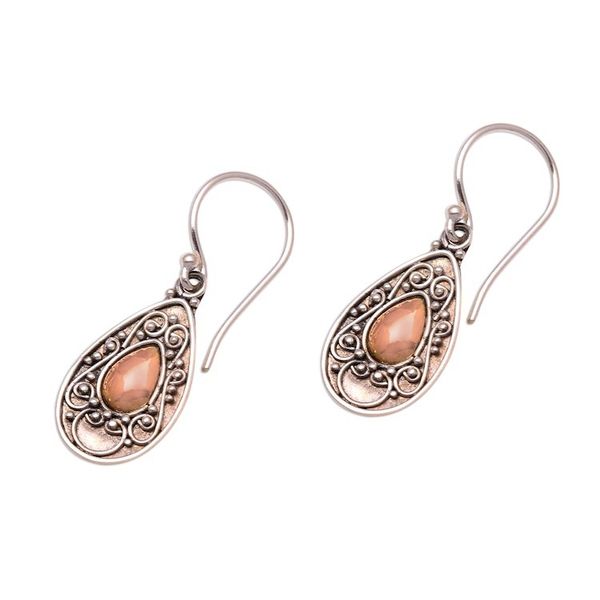 Alternate image for Handmade Gold-Accented Sterling Silver Dangle Earrings Teardrops of Beauty